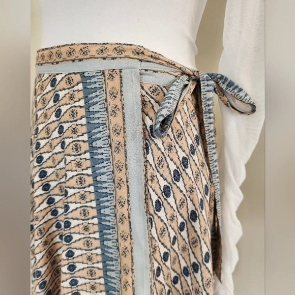 Women’s Free People Wrap Skirt Geometric Mylticolored MIDI Boho Calm 6 - Picture 4 of 9